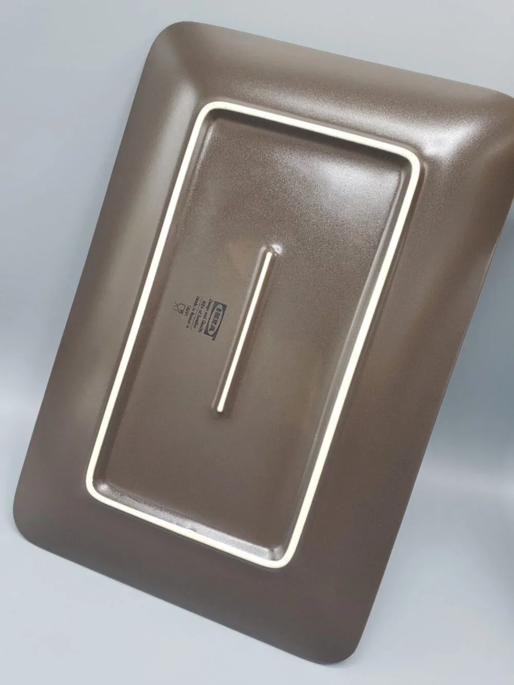 Set of 2 IKEA Dinera 18691 Matte Brown Rectangular Dinner Plate Tray 11-3/4